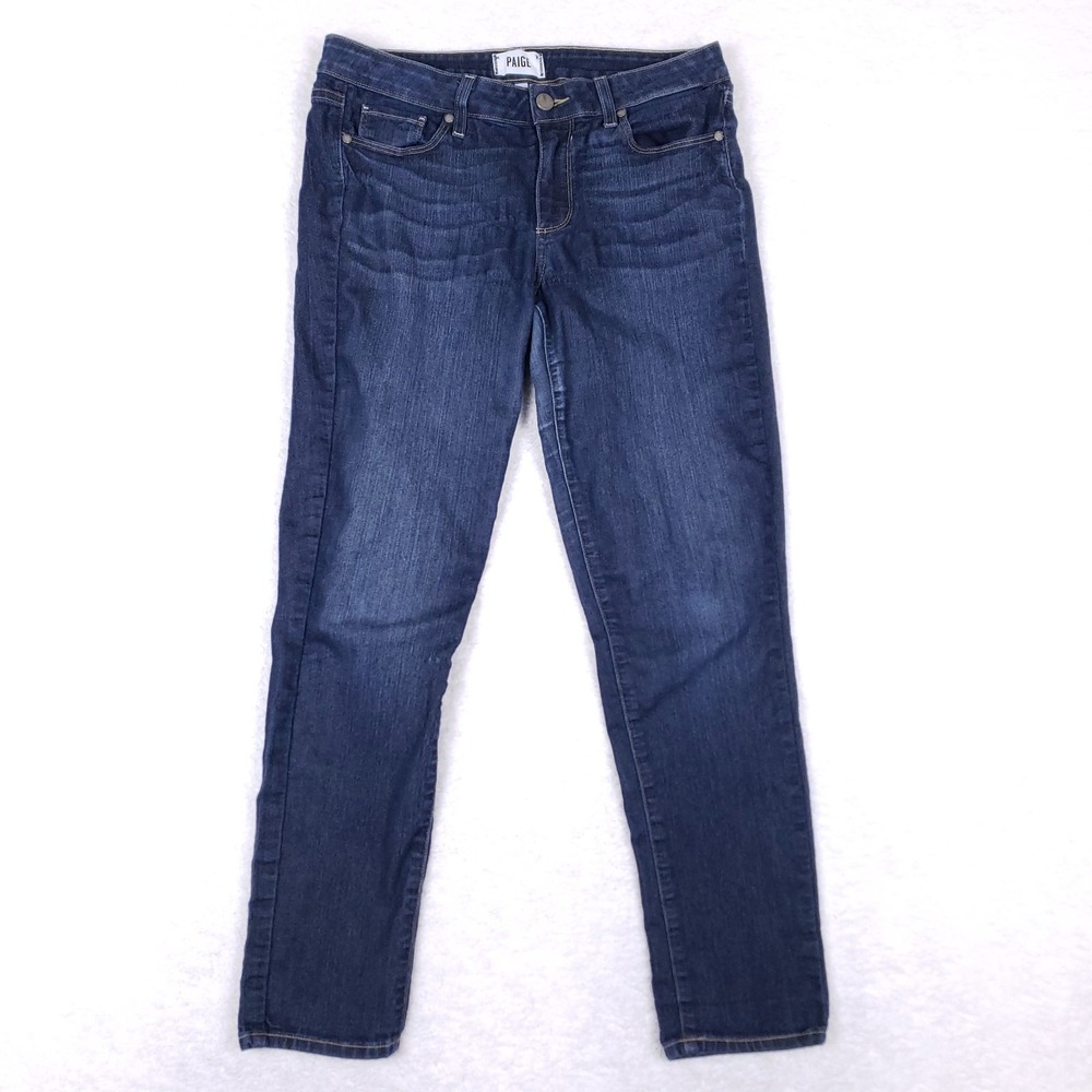 Paige Kylie Crop Jeans Dark Wash Blue Size 30‎ Skinny Fit Made in USA